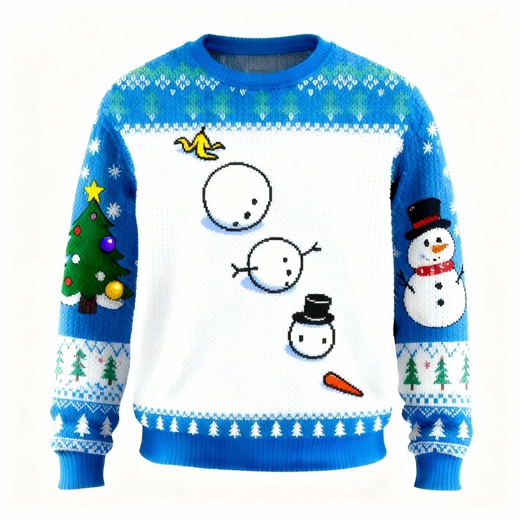 Mirla | Snögubbe Tryck Tröja - Ful & Mysig Unisex Tröja-Eva Jonsson