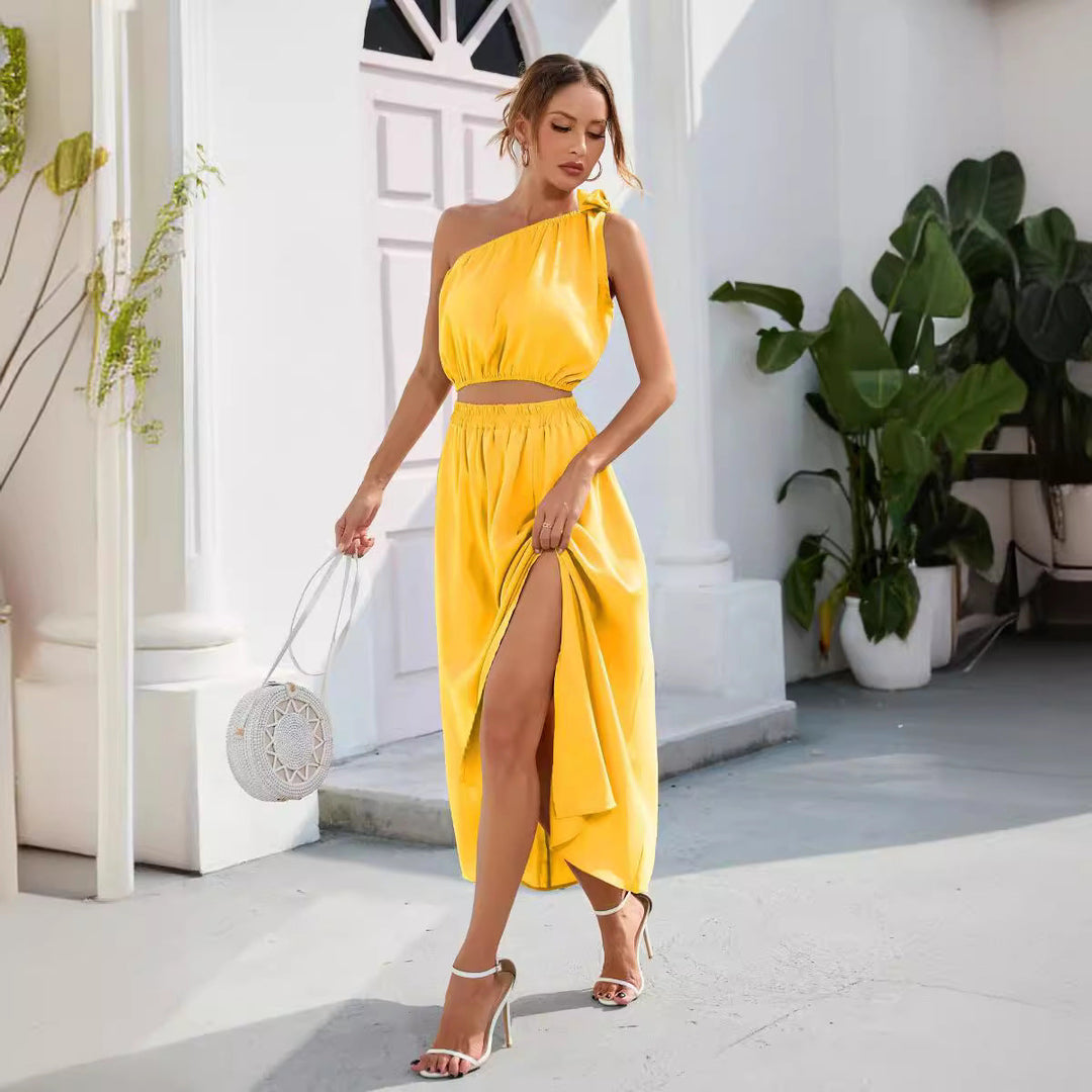 Mirla | Snygg Split-Hem Maxi-Två-Dela-Set-Eva Jonsson