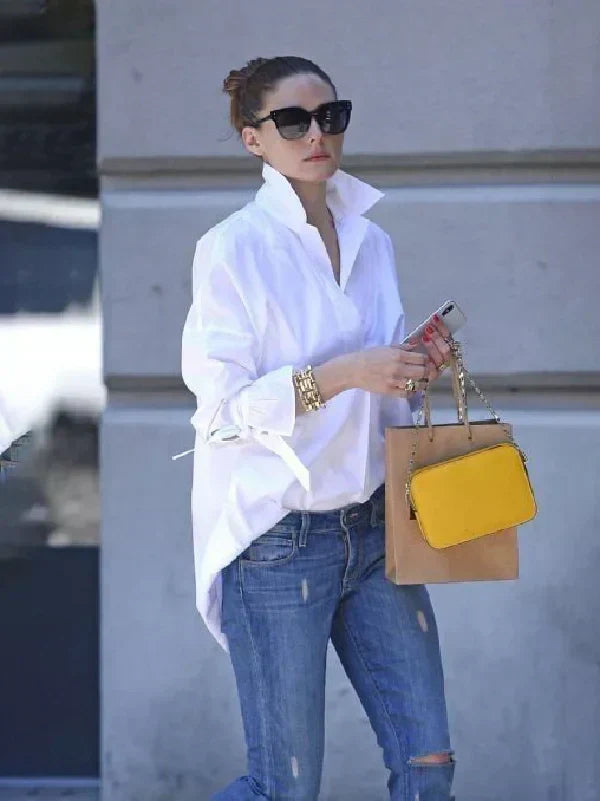 Mirla | Snygg, oversized blus med knapplist för damer-Eva Jonsson