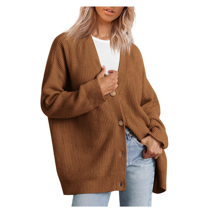 Mirla | Snygg oversized kofta med knappar för damer-Eva Jonsson