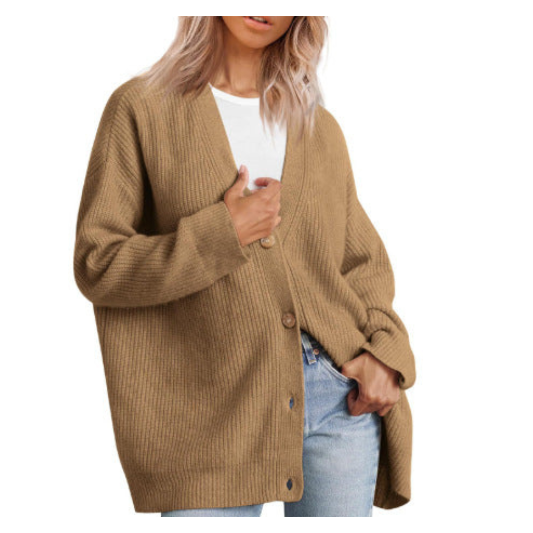 Mirla | Snygg oversized kofta med knappar för damer-Eva Jonsson