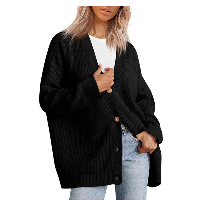 Mirla | Snygg oversized kofta med knappar för damer-Eva Jonsson