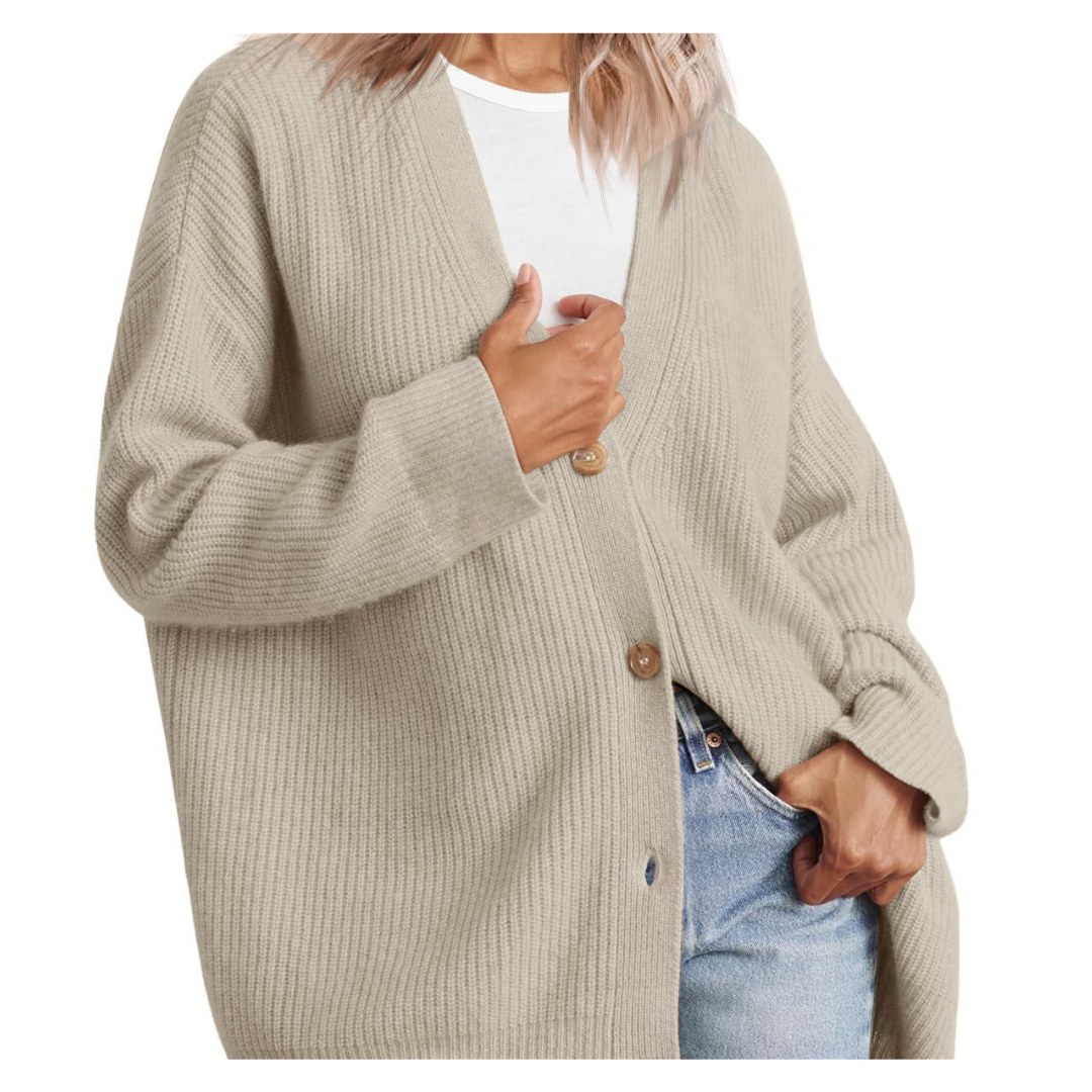 Mirla | Snygg oversized kofta med knappar för damer-Eva Jonsson