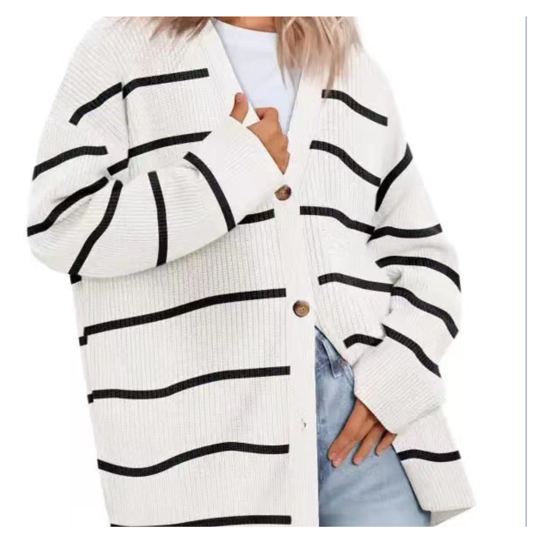 Mirla | Snygg oversized kofta med knappar för damer-Eva Jonsson