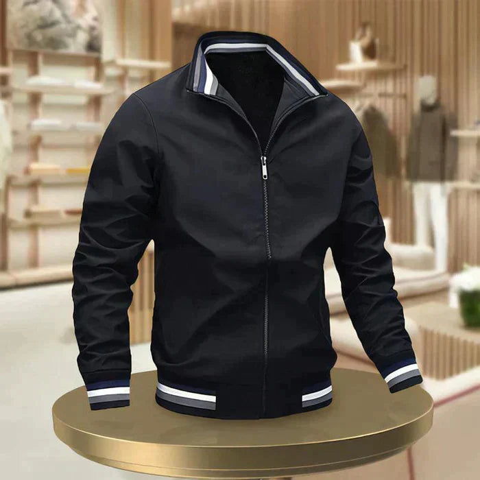 Mirla | Snygg zip-up sommarjacka med ribbade muddar för herrar-Eva Jonsson