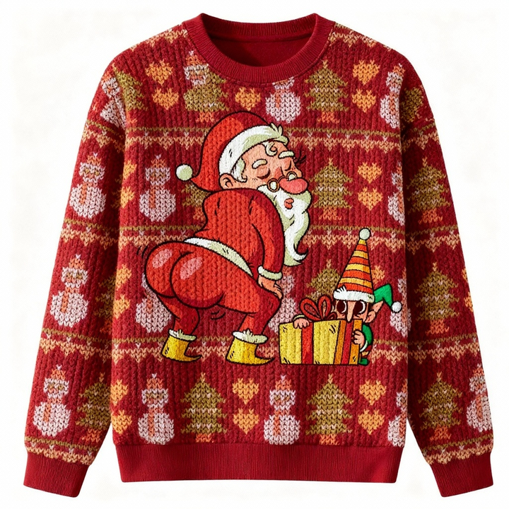 Mirla | Softester Unisex Lekfull Julklapptomte Jultröja - Ful Högtidströja-Eva Jonsson