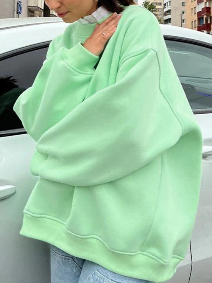 Mirla | Solitt storlek sweatshirt med rundhalsudskärning-Eva Jonsson