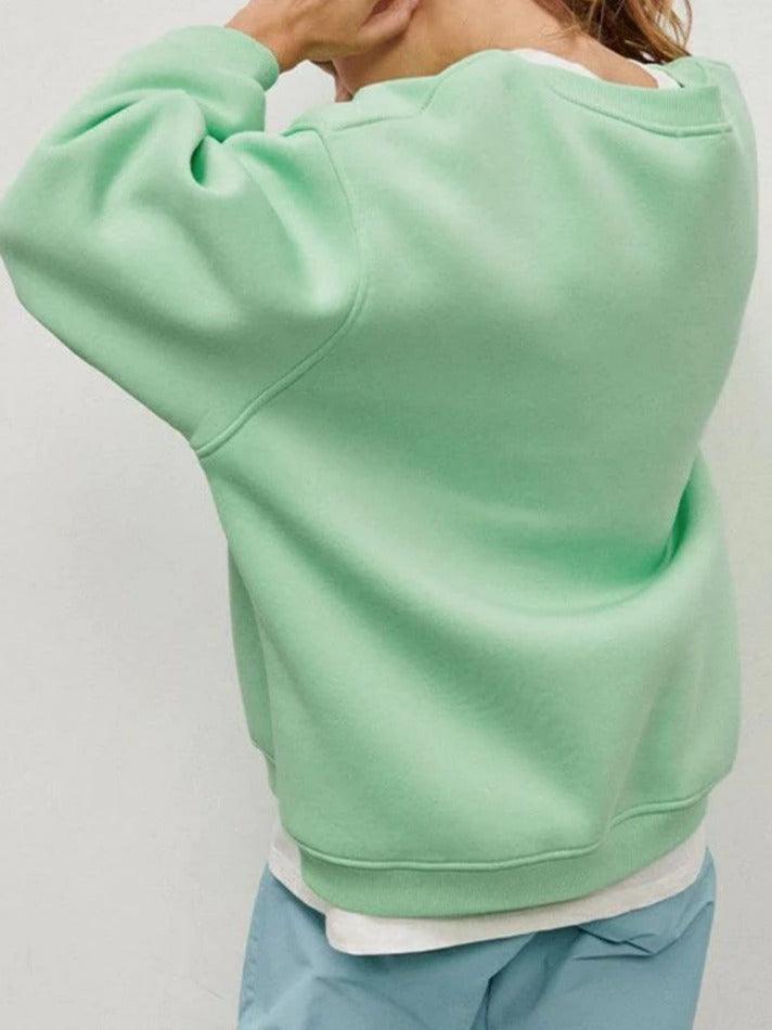 Mirla | Solitt storlek sweatshirt med rundhalsudskärning-Eva Jonsson