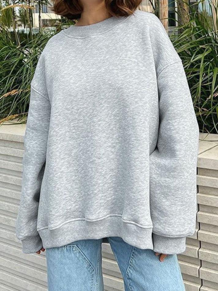 Mirla | Solitt storlek sweatshirt med rundhalsudskärning-Eva Jonsson