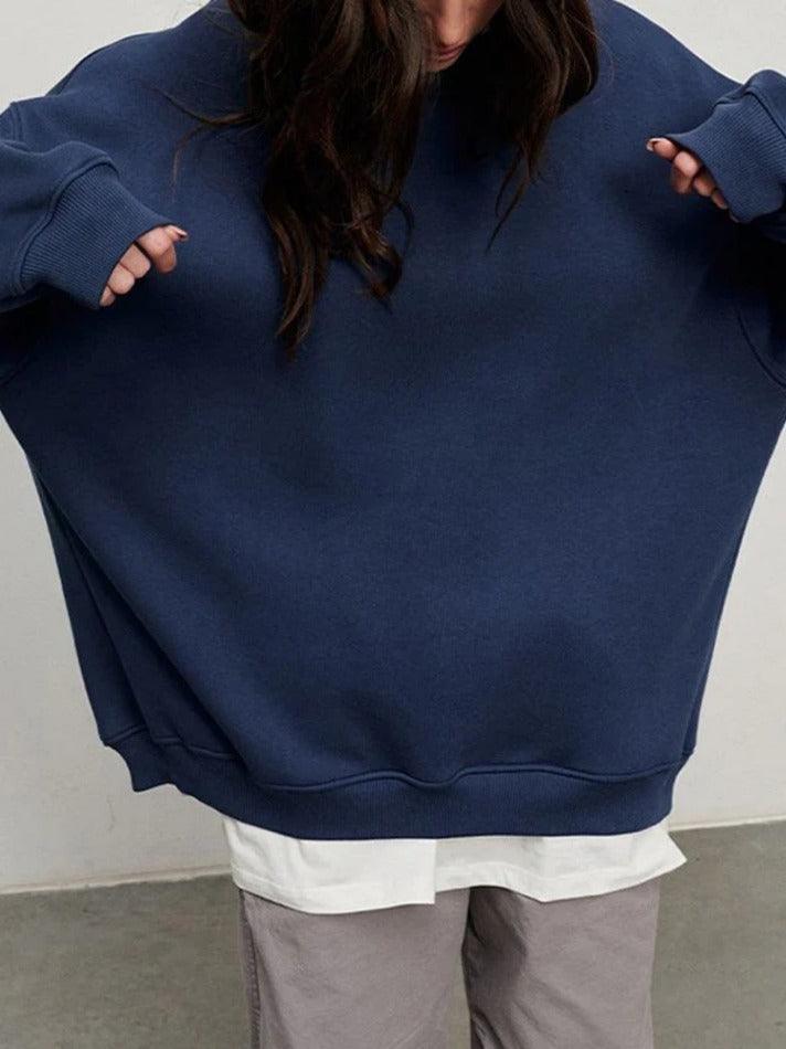 Mirla | Solitt storlek sweatshirt med rundhalsudskärning-Eva Jonsson