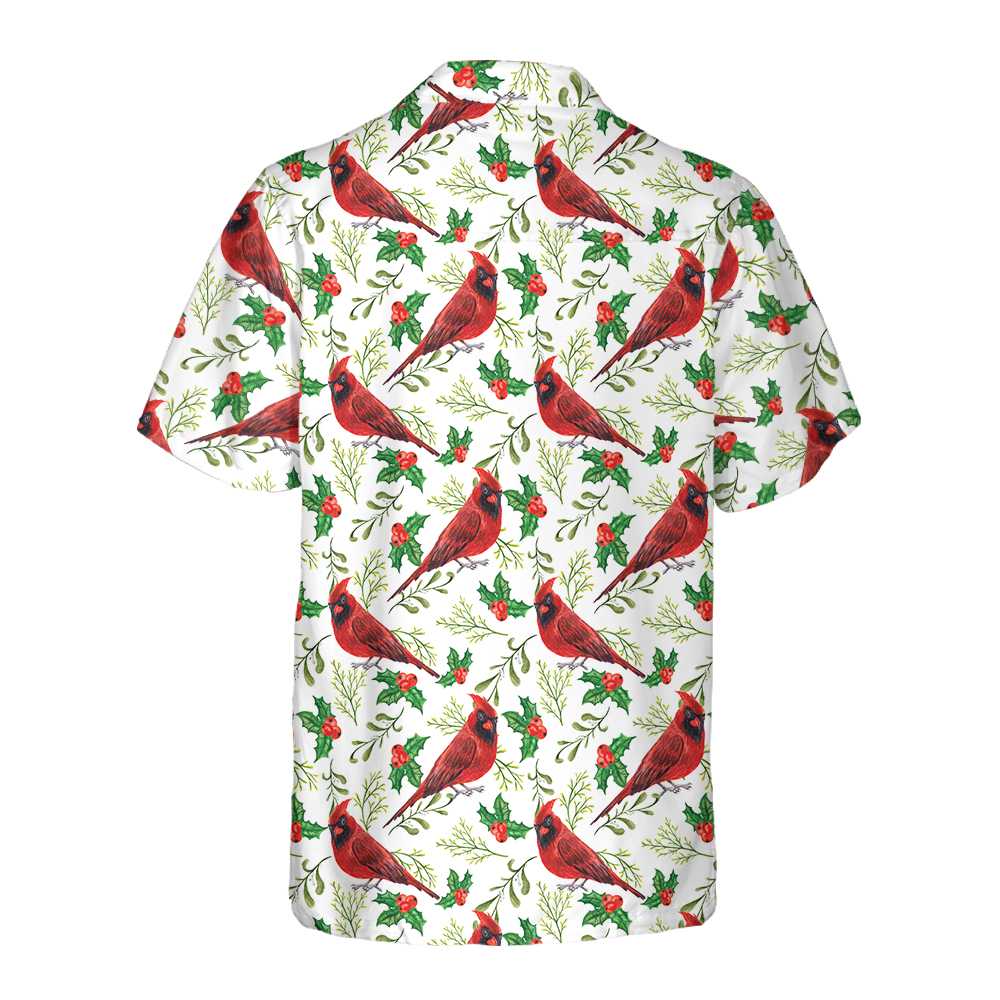 Mirla | Sömlöst Julmönster Röd Kardinal Hawaiian-Shirt Rolig Jultröja Julklapp För Jul-Eva Jonsson