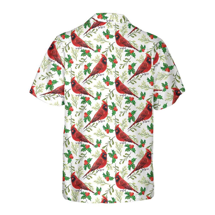 Mirla | Sömlöst Julmönster Röd Kardinal Hawaiian-Shirt Rolig Jultröja Julklapp För Jul-Eva Jonsson