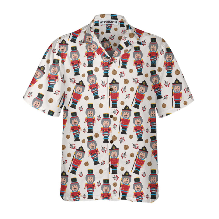 Mirla | Sömlöst Julmönster med Nötknäckare Jul-Hawaiian-T-Shirt-Eva Jonsson