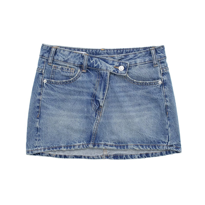 Mirla | Sommar Kvinnor Låg Midja All Passande Jeans Mini Kjol-Eva Jonsson