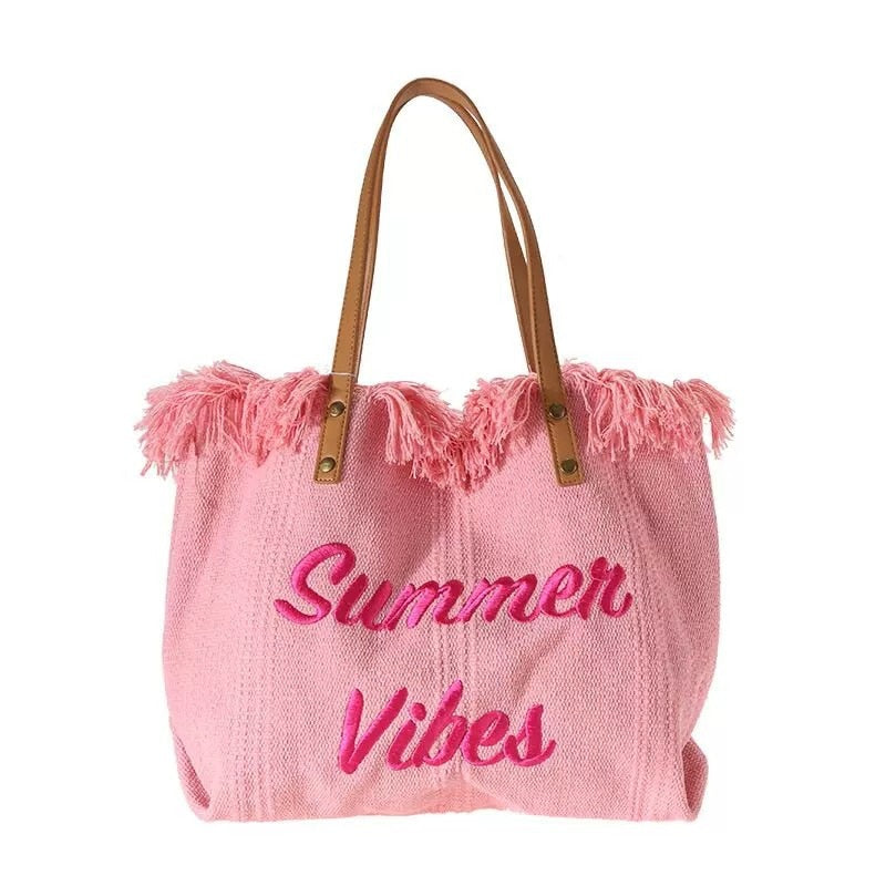 Mirla | Sommar Vibes Strandväska Färgglad strandväska med somrigt tryck-Eva Jonsson