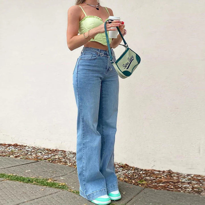 Mirla | Sommar damjeans med mellan hög midja-Eva Jonsson