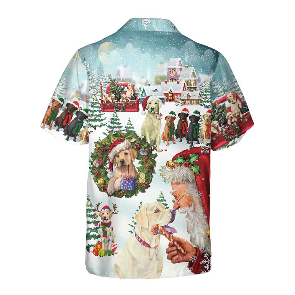 Mirla | Söt Labrador Hundar Firar Jul Hawaiian Shirt Rolig Labrador Shirt Bästa Julklappen-Eva Jonsson
