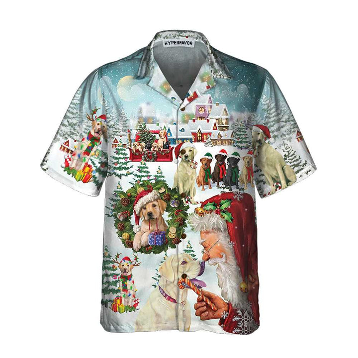 Mirla | Söt Labrador Hundar Firar Jul Hawaiian Shirt Rolig Labrador Shirt Bästa Julklappen-Eva Jonsson