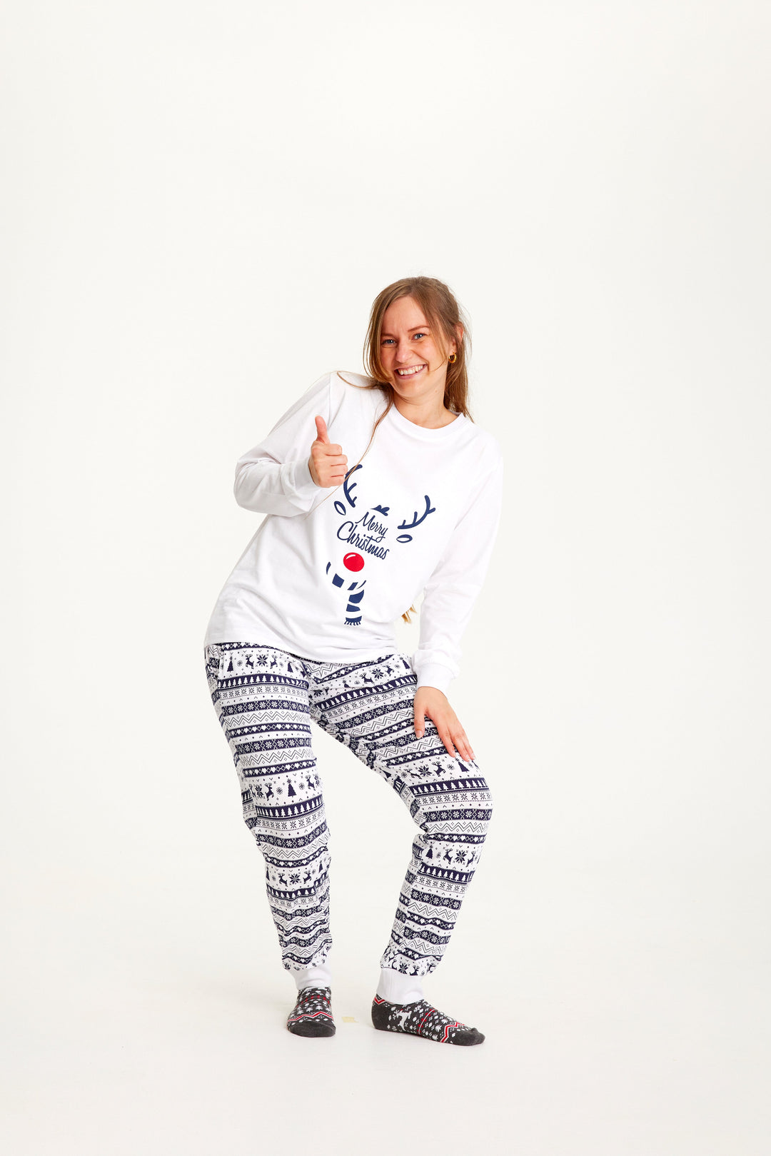 Mirla | Söt julpyjamas Blå Damer-Eva Jonsson