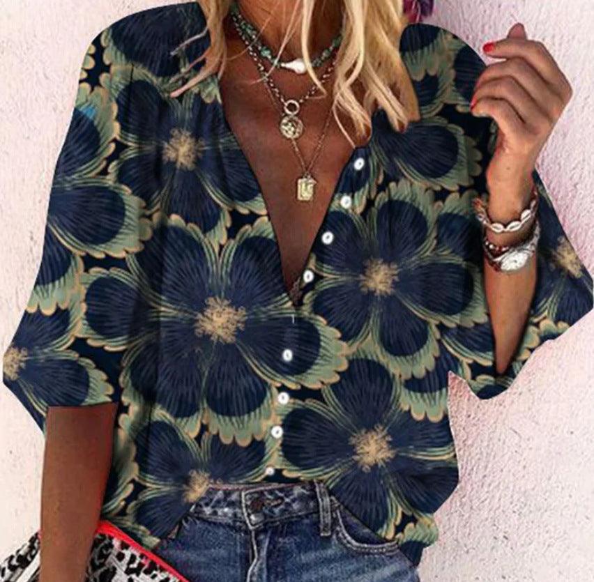 Mirla | Spetsbroderad Boho Långärmad Tunika Blus-Eva Jonsson
