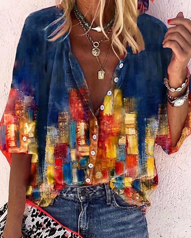 Mirla | Spetsbroderad Boho Långärmad Tunika Blus-Eva Jonsson