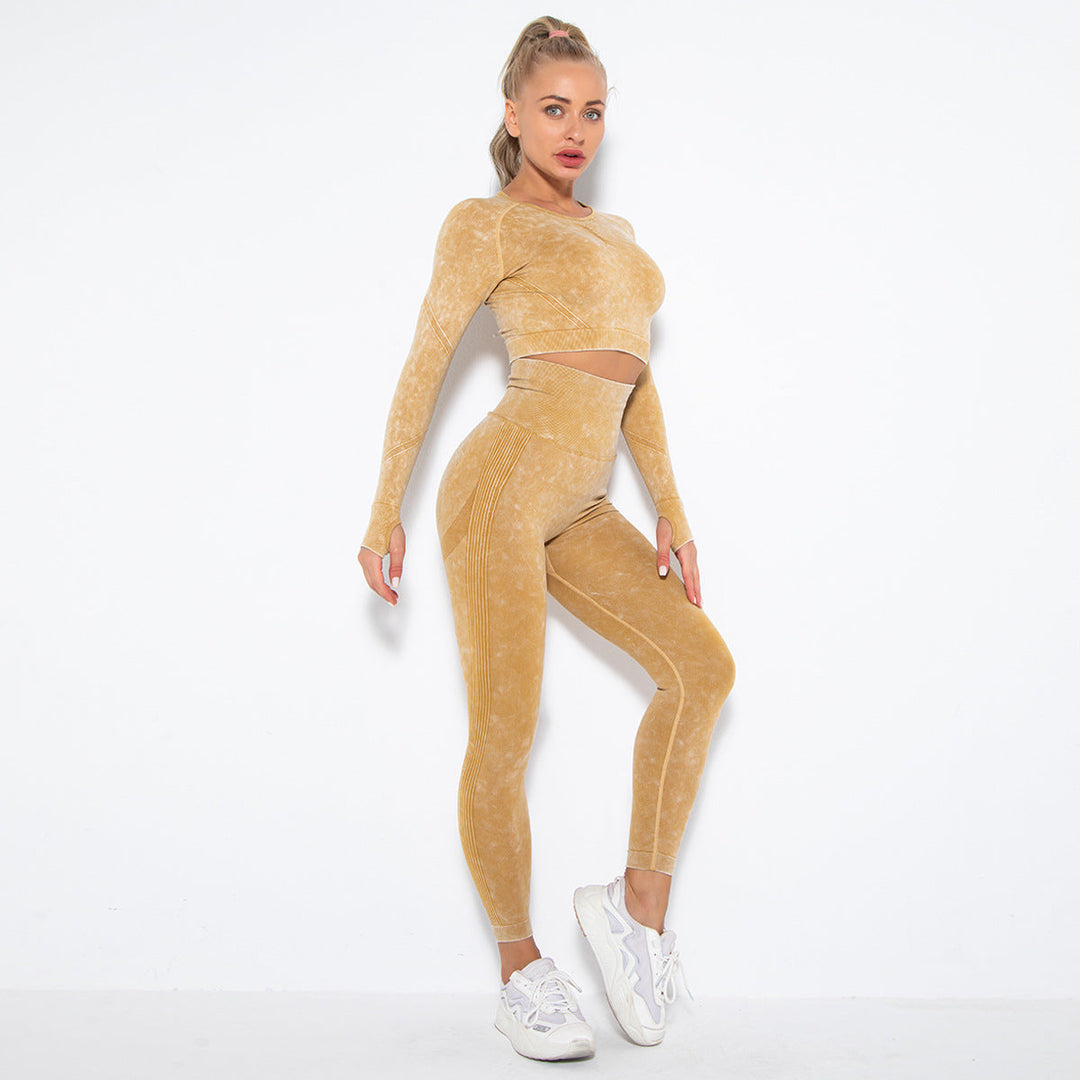 Mirla | Sportigt set med crop top och high waist leggings-Eva Jonsson