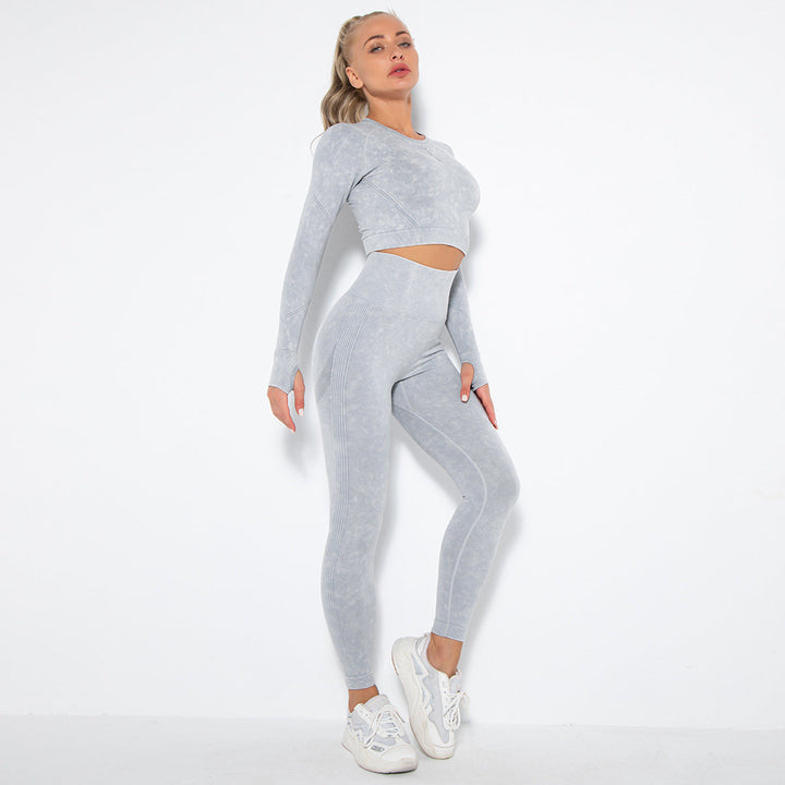 Mirla | Sportigt set med crop top och high waist leggings-Eva Jonsson