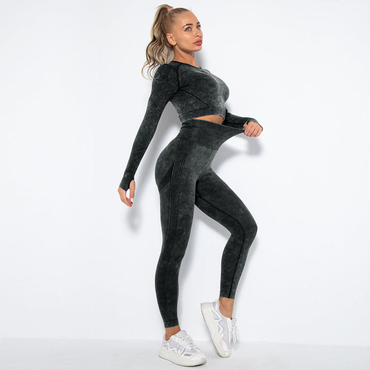 Mirla | Sportigt set med crop top och high waist leggings-Eva Jonsson