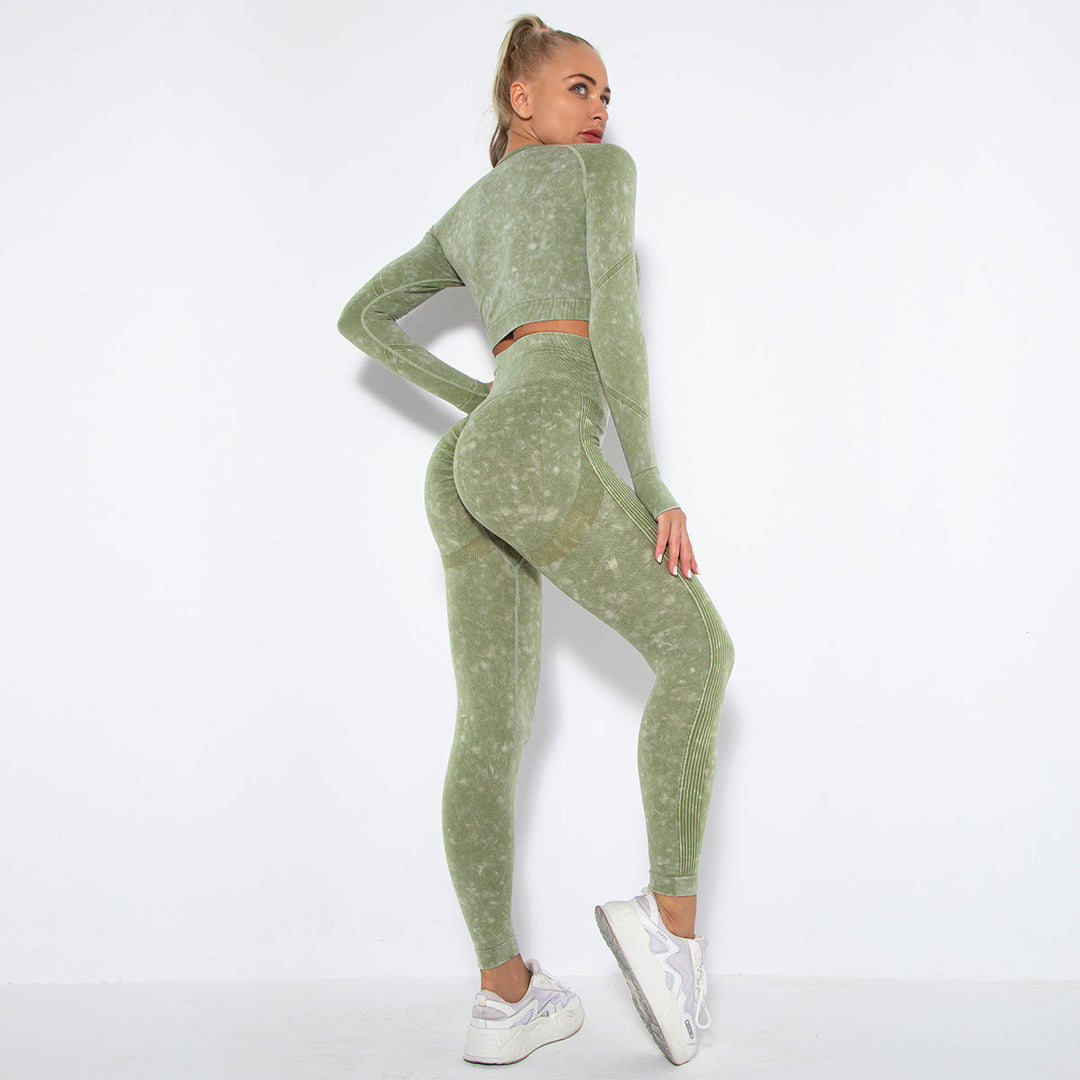 Mirla | Sportigt set med crop top och high waist leggings-Eva Jonsson
