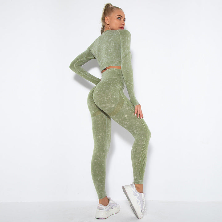 Mirla | Sportigt set med crop top och high waist leggings-Eva Jonsson