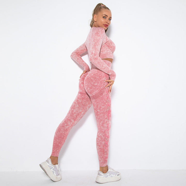 Mirla | Sportigt set med crop top och high waist leggings-Eva Jonsson