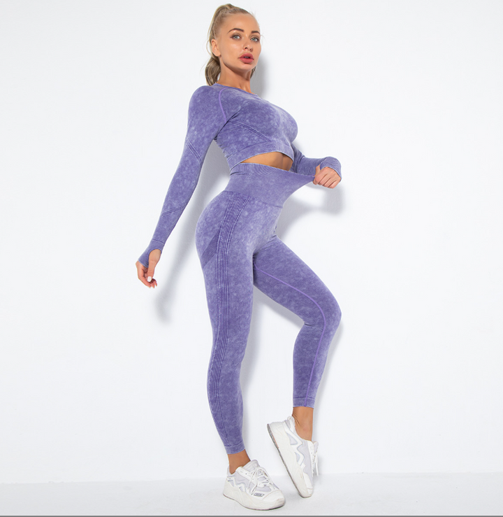 Mirla | Sportigt set med crop top och high waist leggings-Eva Jonsson