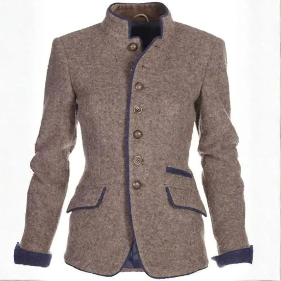 Mirla | Ståkrage Blazer med Kontrasterande Detaljer-Eva Jonsson