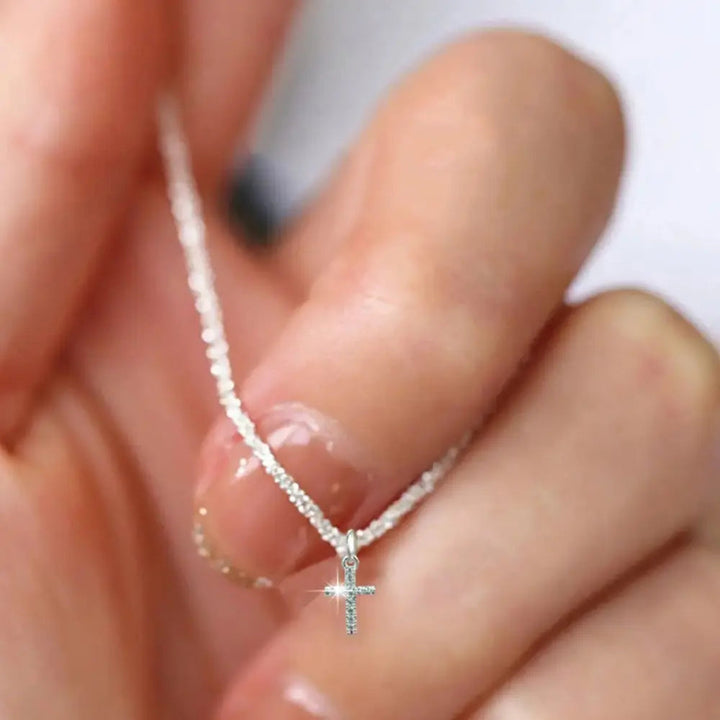Mirla | Sterling silver kors zirkonia halsband för damer-Eva Jonsson