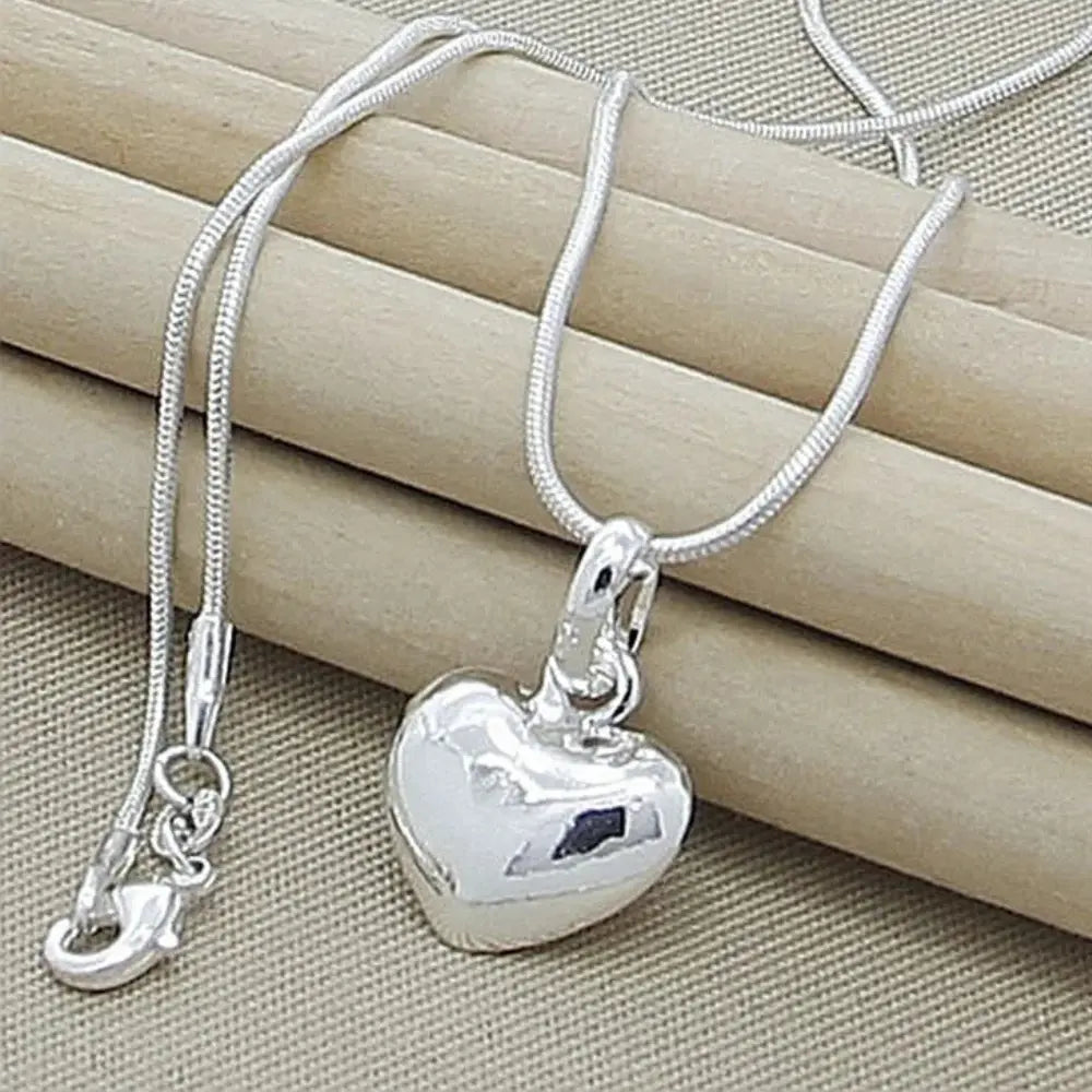 Mirla | Sterling silver massiv hjärt kedja orm kedja för damer-Eva Jonsson
