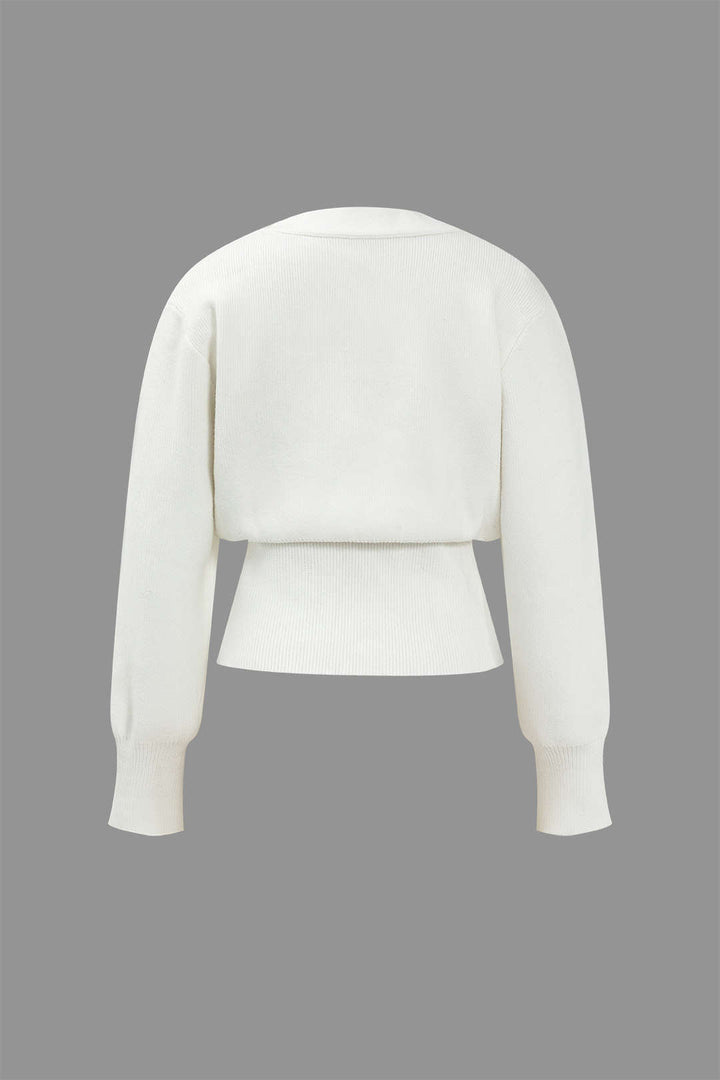 Mirla | Stickad Cardigan med V-Ringning-Eva Jonsson