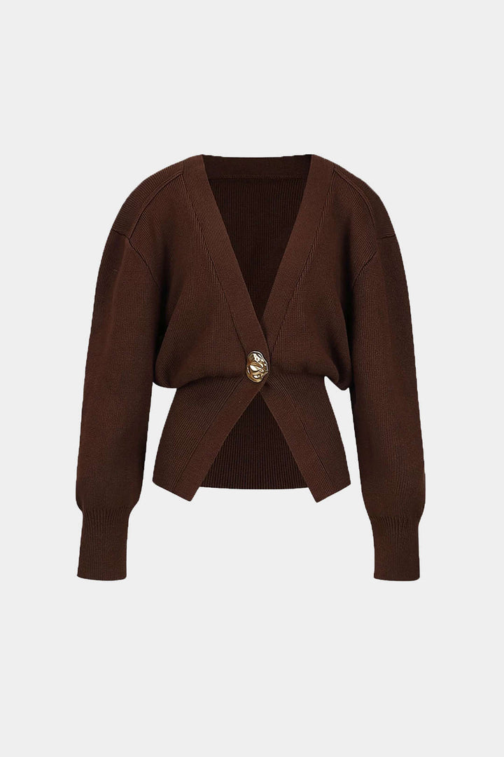 Mirla | Stickad Cardigan med V-Ringning-Eva Jonsson