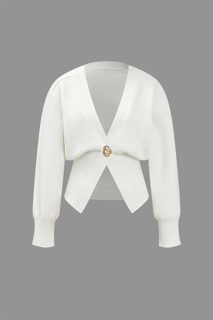 Mirla | Stickad Cardigan med V-Ringning-Eva Jonsson
