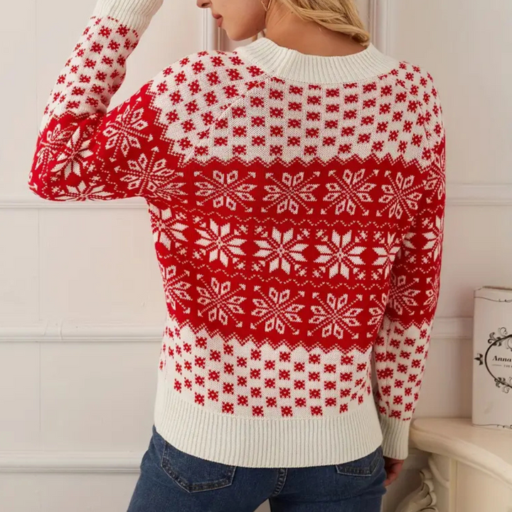Mirla | Stickad Jultröja Dam - Snöflinge Design-Eva Jonsson