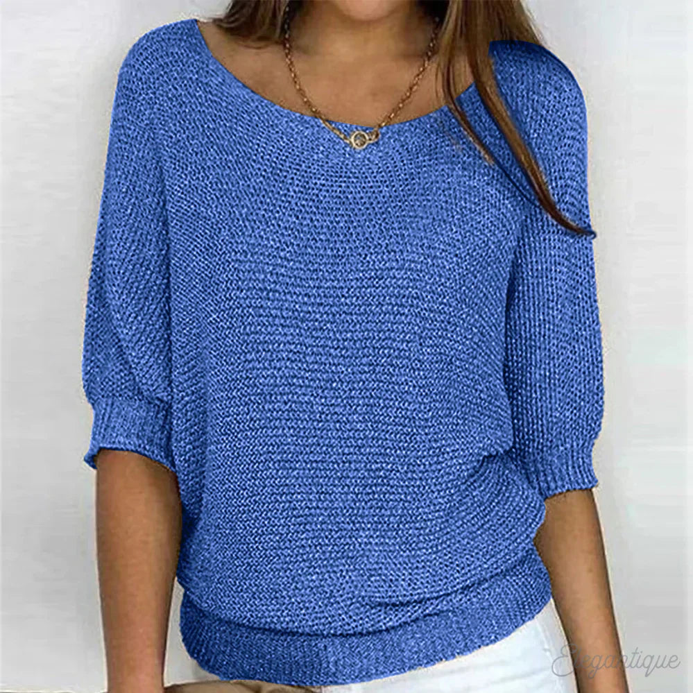 Mirla | Stickad Lätt Damtröja Bekväm och Stilig Tröja-Eva Jonsson