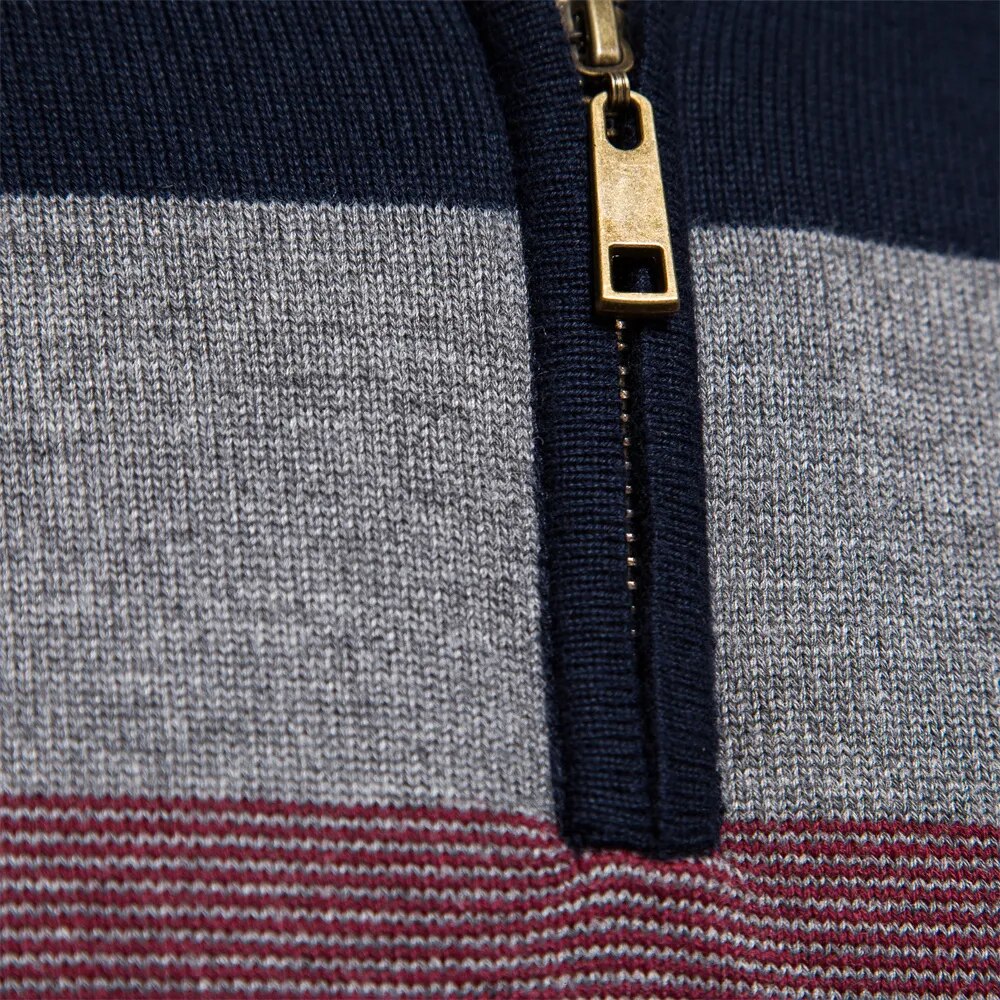 Mirla | Stickad Tröja med Fjärdedelsdragkedja - Elegant Finstickad för Affärer & Fritid-Eva Jonsson