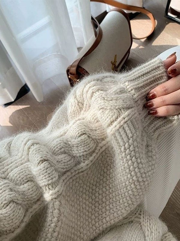 Mirla | Stickad Tröja med Textur-Eva Jonsson