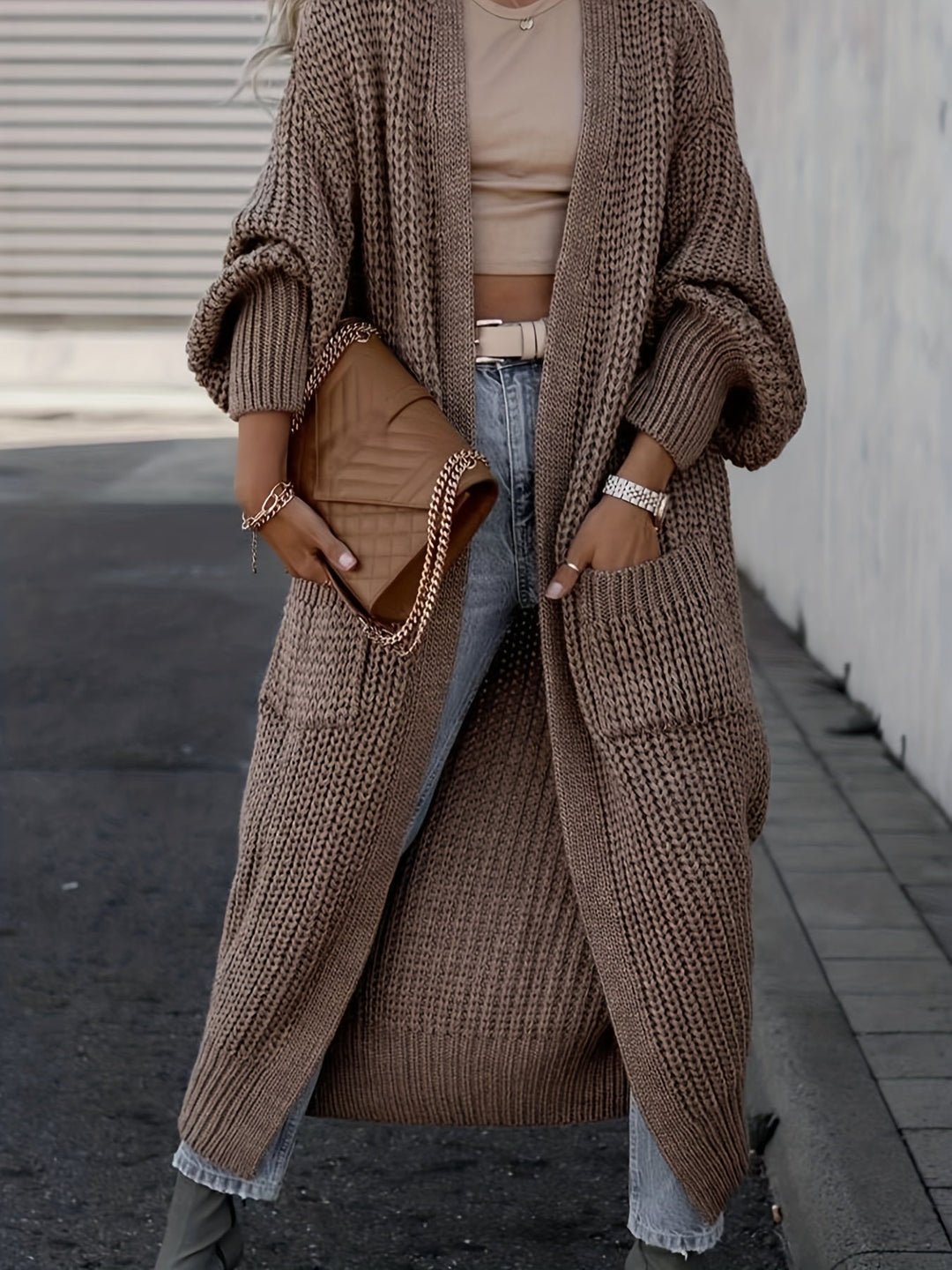 Mirla | Stickad cardigan i ull med fickor för damer Perfekt för vardagen-Eva Jonsson