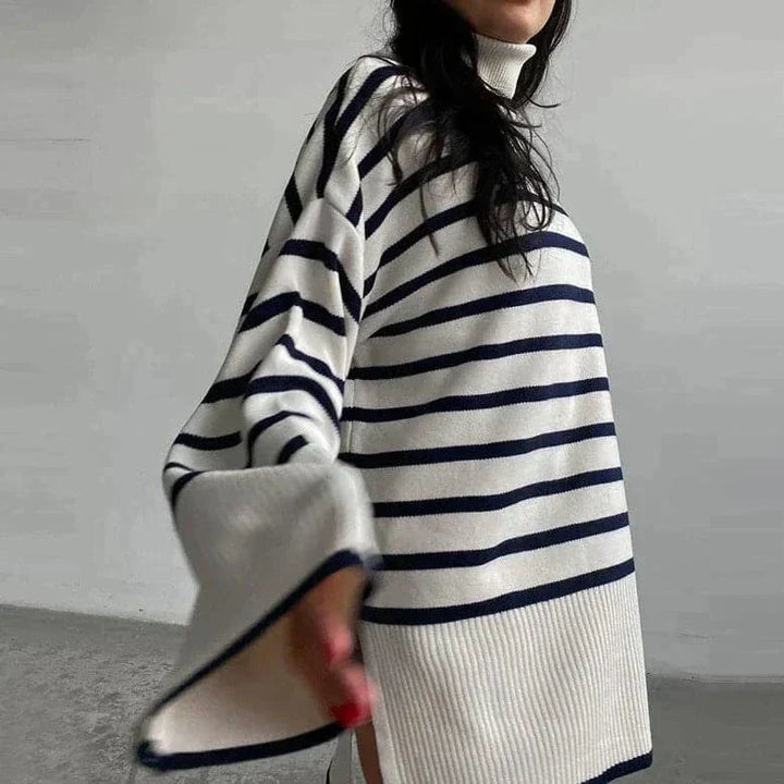 Mirla | Stickad tröja Oversized Fit Mjuk Rullkrage Lång Ärmal Fritidsdesign-Eva Jonsson