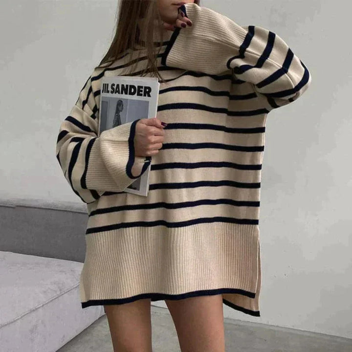 Mirla | Stickad tröja Oversized Fit Mjuk Rullkrage Lång Ärmal Fritidsdesign-Eva Jonsson