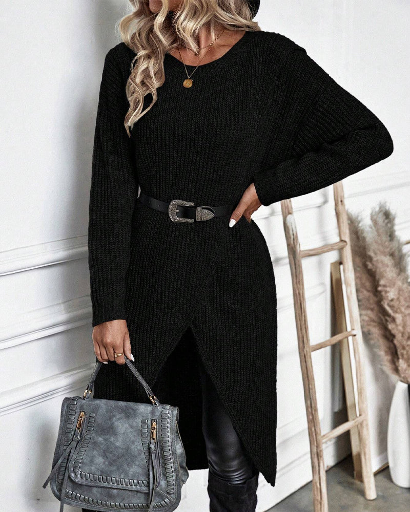 Mirla | Stickad tröja för modern komfort och enkelt stil för kvinnor-Eva Jonsson