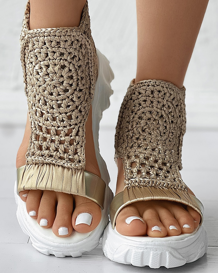 Mirla | Stickade Elastiska Sommarsandaler-Eva Jonsson