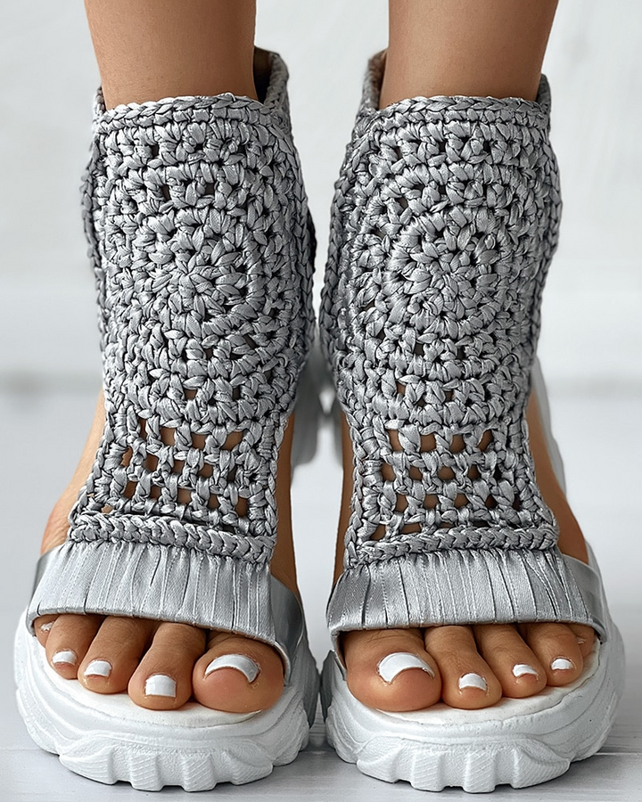Mirla | Stickade Elastiska Sommarsandaler-Eva Jonsson