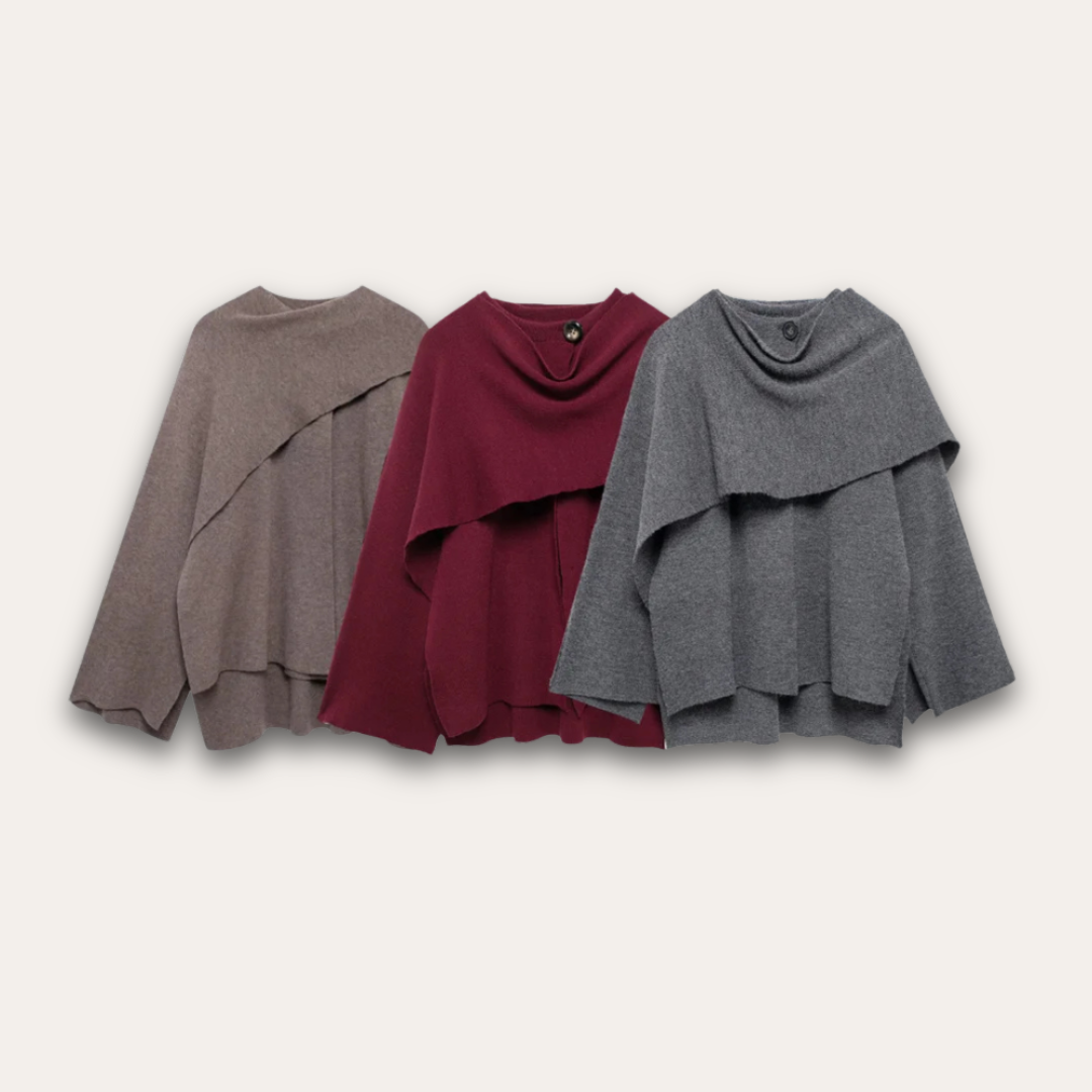 Mirla | Stilfull Poncho-Tröja för Kvinnor-Eva Jonsson