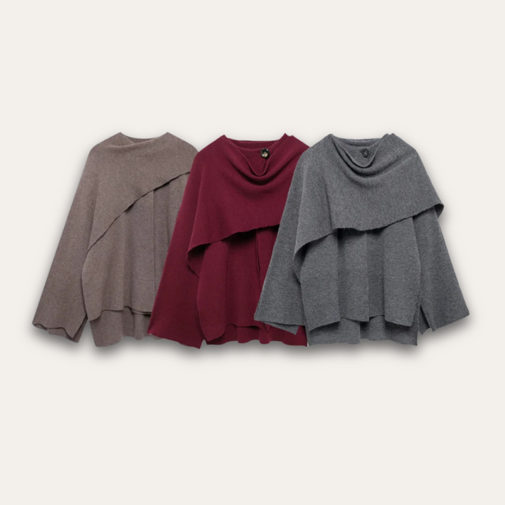 Mirla | Stilfull Poncho-Tröja för Kvinnor-Eva Jonsson